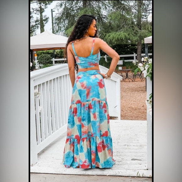 Colorful Tie-Dye Maxi Skirt set - Picture 2 of 4
